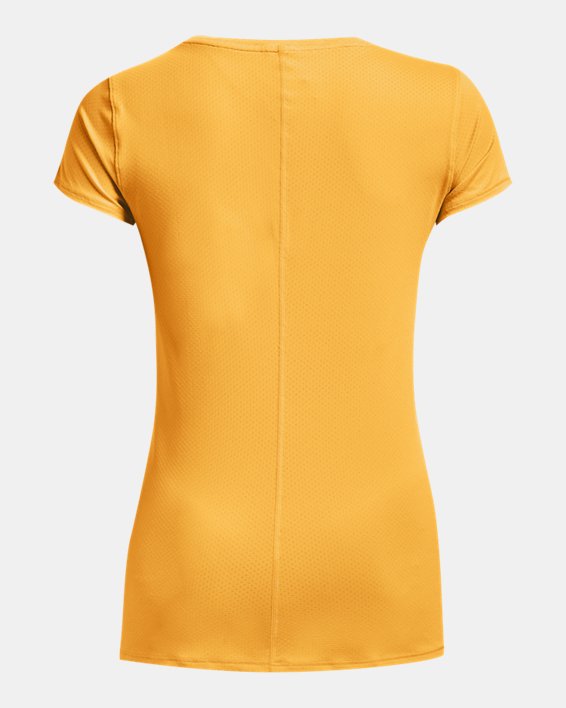 Women's HeatGear® Armour Short Sleeve, Yellow, pdpMainDesktop image number 5